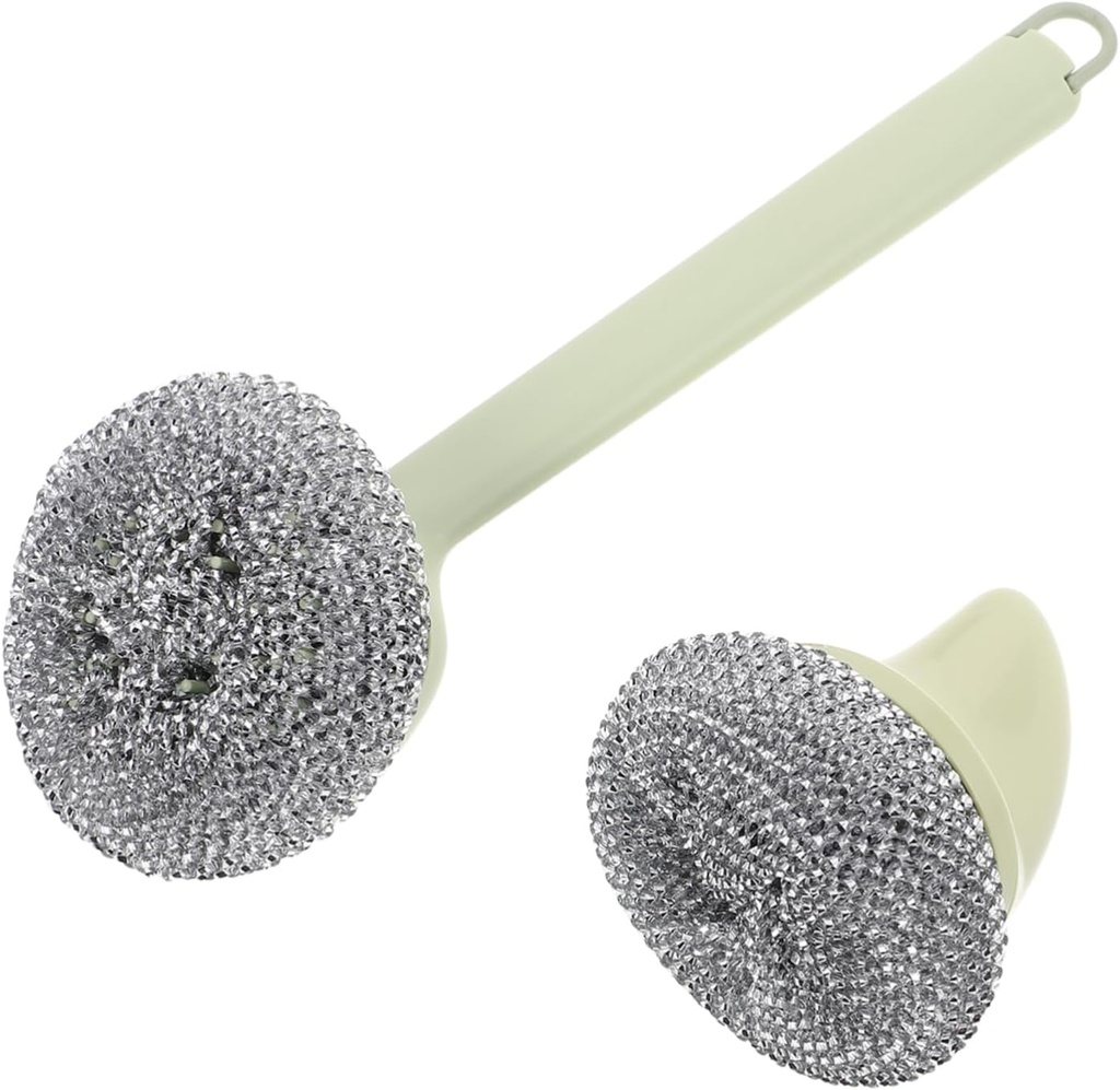 2pcs Long Handle Brush Hand Wire Brush for Teapot Handle for Stubborn Grease