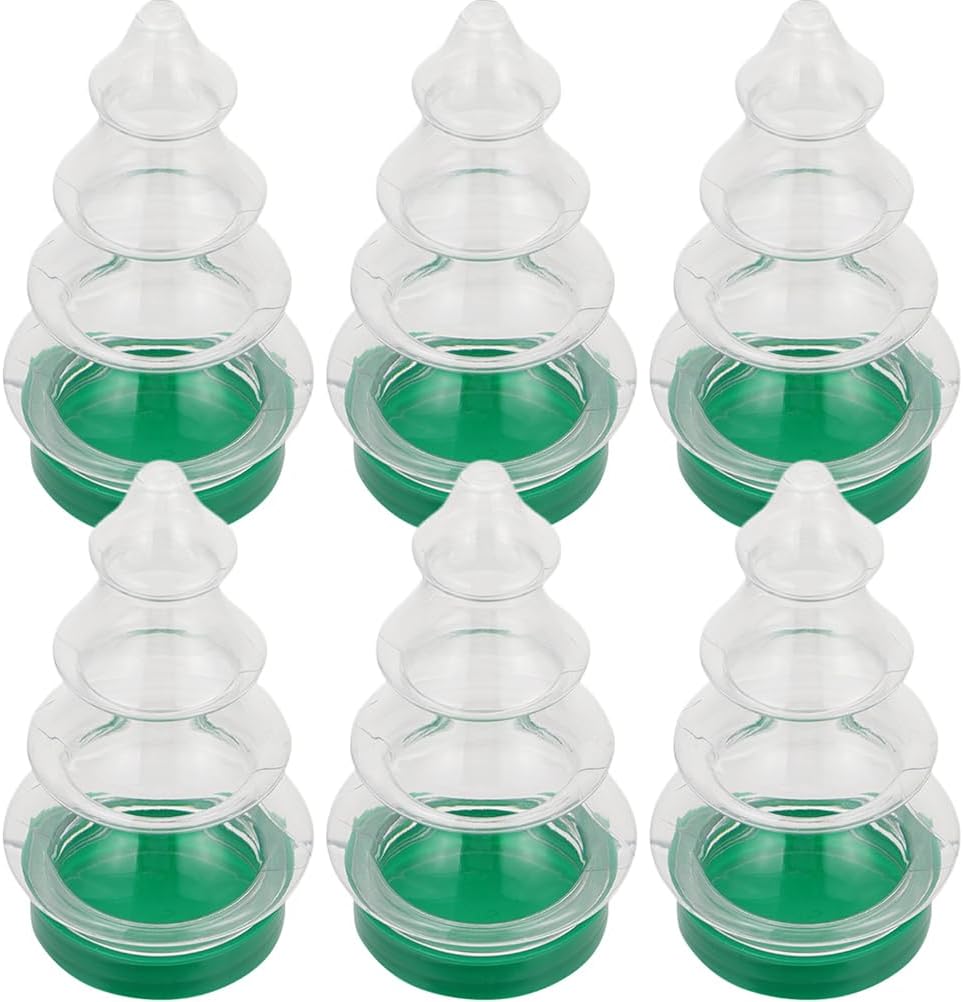 6pcs Fillable Christmas Tree Shape Clear Plastic Christmas Ornaments Candy Containers Candy Jars for DIY Crafts Party Favors