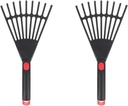 2Pcs Plastic Leaf Rake with Handle for Garden, Lawn, and Beds - Lightweight Gardening Tool for Collecting Leaves, Grass, and Debris