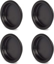 HOMOTEK 4 Pack Closet Door Finger Pull 1-5/16”, Easy Snap in Installation, Black,Fits a 3/8” Depth x 1-5/16" Diameter Opening Hole