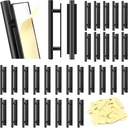 Self-Stick Push Pull Helper, 30 Pack Stick Drawer Pulls Stick on Handle ABS Plastic Adhesive Door Handles Pulls Peel and Stick Cabinet Handles for Kitchen Cabinet Sliding Door Furniture(Black)