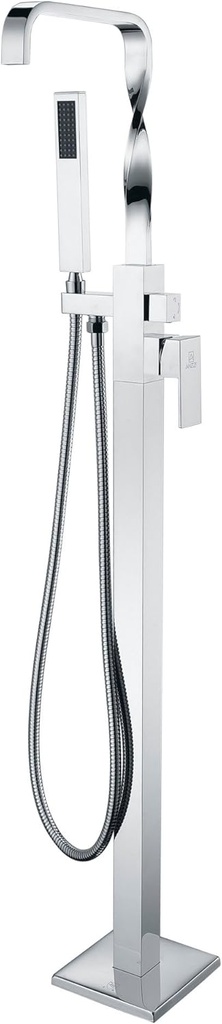 ANZZI Yosemite Series 2-Handle Floor Mount Freestanding Bathtub Faucet with Hand Shower | Polished Chrome Finish | FS-AZ0050CH