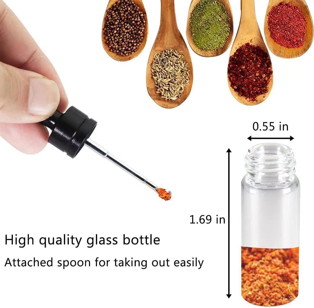3-Pack Mini Glass Containers with Spoon, Leak-proof, Keychain - Portable Storage for Spices, Sugar, Travel, Kitchen (20)