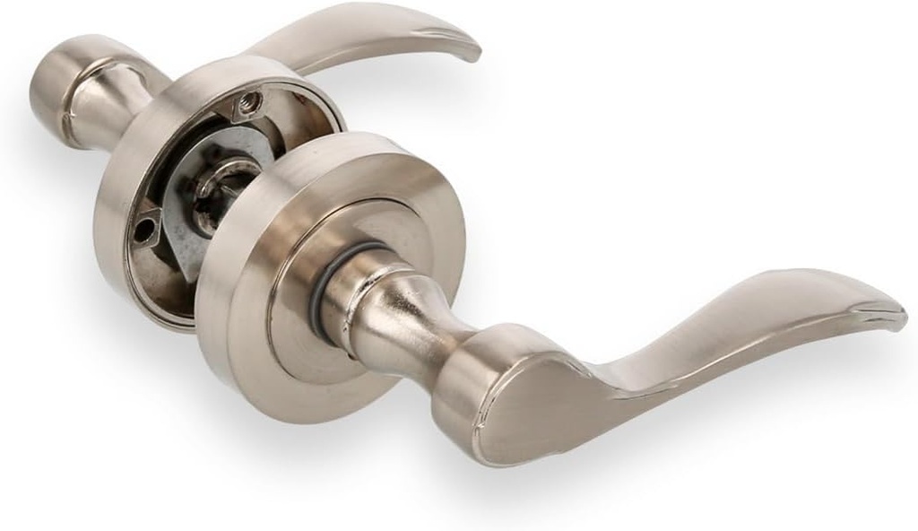 Amig - Door Handle Set with Handle and Rosette - Model Yaltarz - Made of matt Chrome-Plated Steel - Dimensions: 52 mm - 6 mm Square