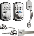 Veise Keyless Entry Door Lock, Front Door Handle Sets - Satin Nickel