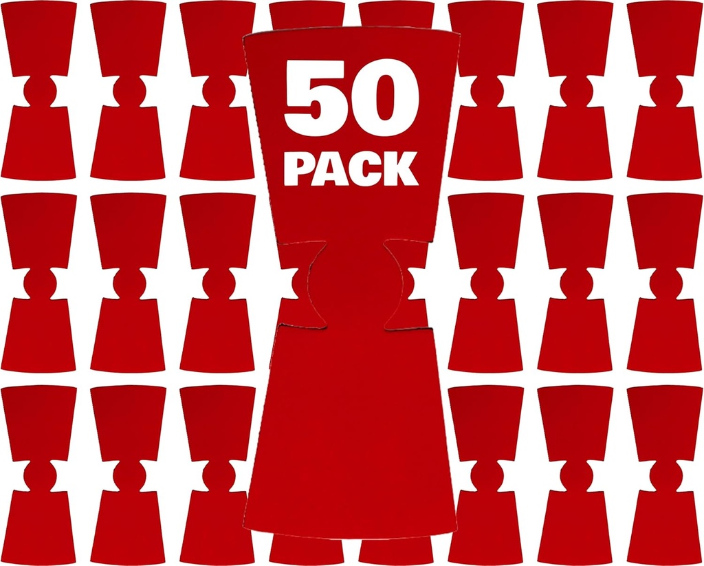 Unsewn Blank Foam Pint Glass Coolie - Made in USA - 50 Pack (Red)