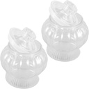 STOBAZA 2Pcs Large Capacity Clear Plastic Candy Jars with Airtight Lid for Storing Snacks Cookies Nuts Reusable Kitchen Pantry Containers for Home and Restaurant Use