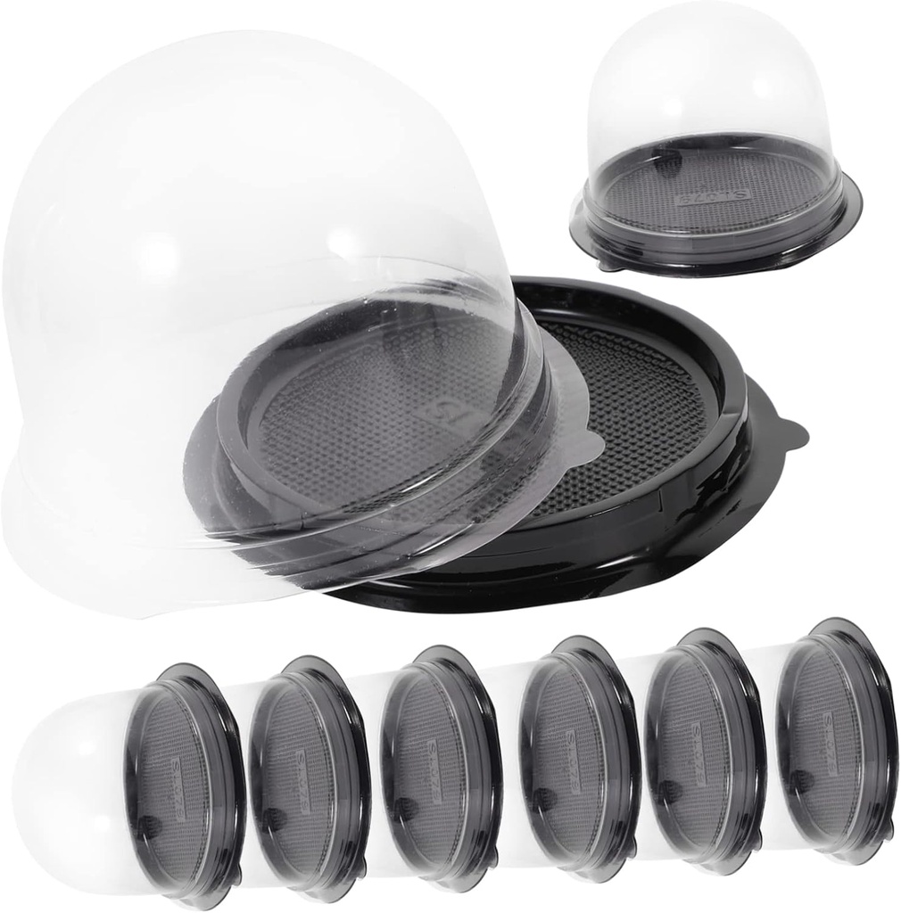 GLEAVI 50 Sets Clear Cake Carrier Box Round Bakery Packing Box for Small Birthday Cakes Easy to Use for Bakeries Parties and Home Storage