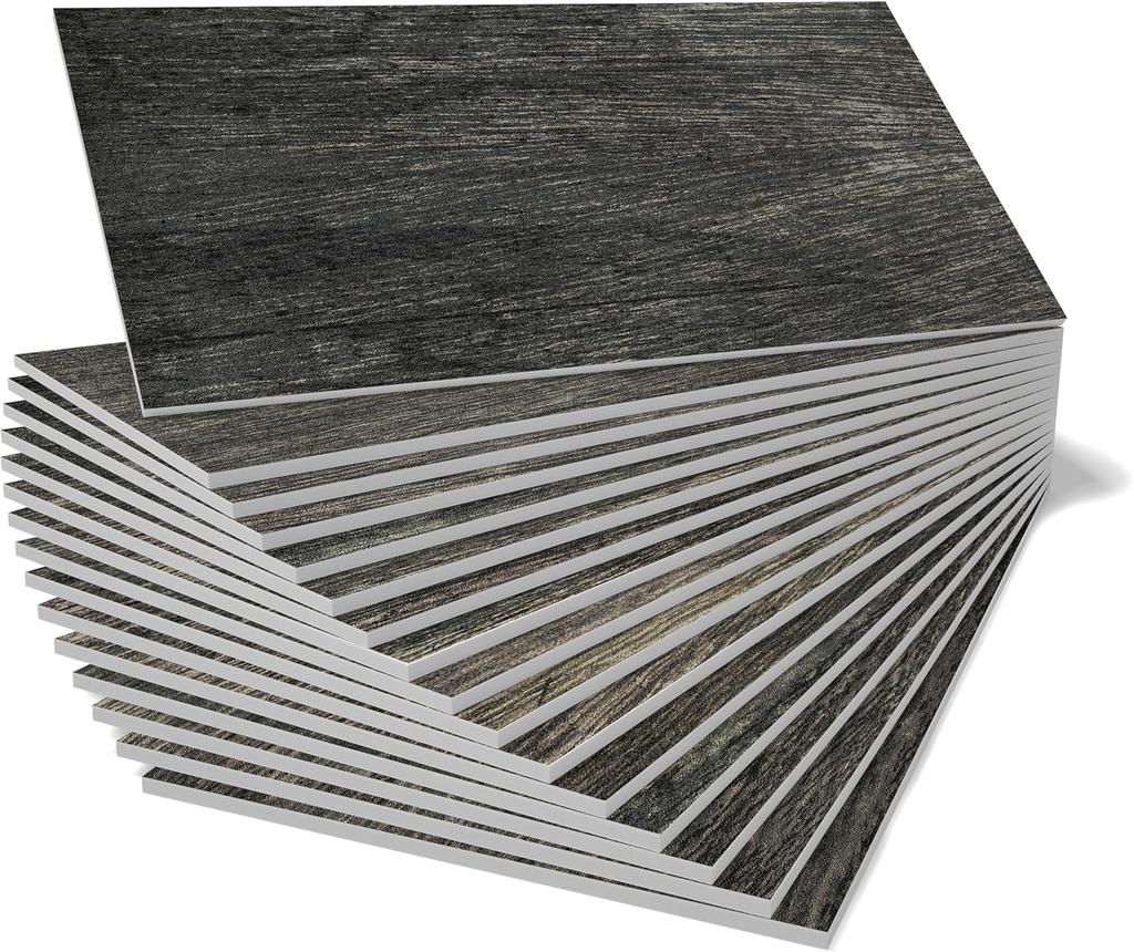 24pcs Fake Marble Peel and Stick Backsplash Waterproof Washroom Wall Tiles,Tile, Marble Look Foam Wall Panel for Kitchen, Bathroom - 3x6 Shower Tile Deco (Wood)