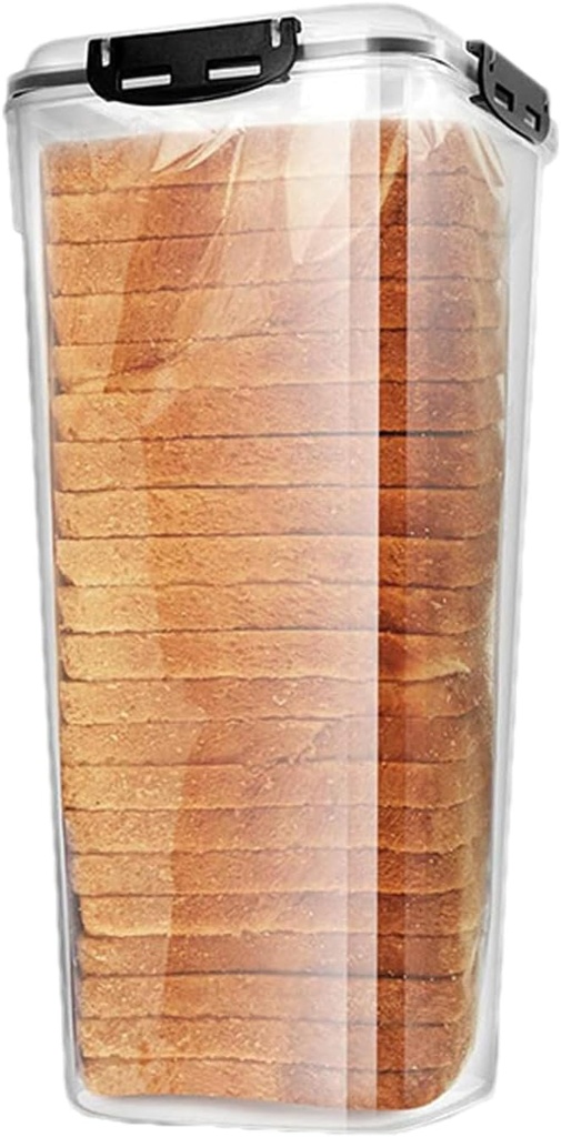 Bread Storage Container, Airtight Bread Box with Lid, Enhanced Preservation, Clear Design, Saver Kitchen Tall Sandwich Holder for Homemade Breads, 5.51x13.39 inches