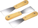 uxcell Putty Scraper 2" Cr-V Steel Stiff Putty Knives with Wooden Handle for Taping Paint Wall Floor Tile 3pcs
