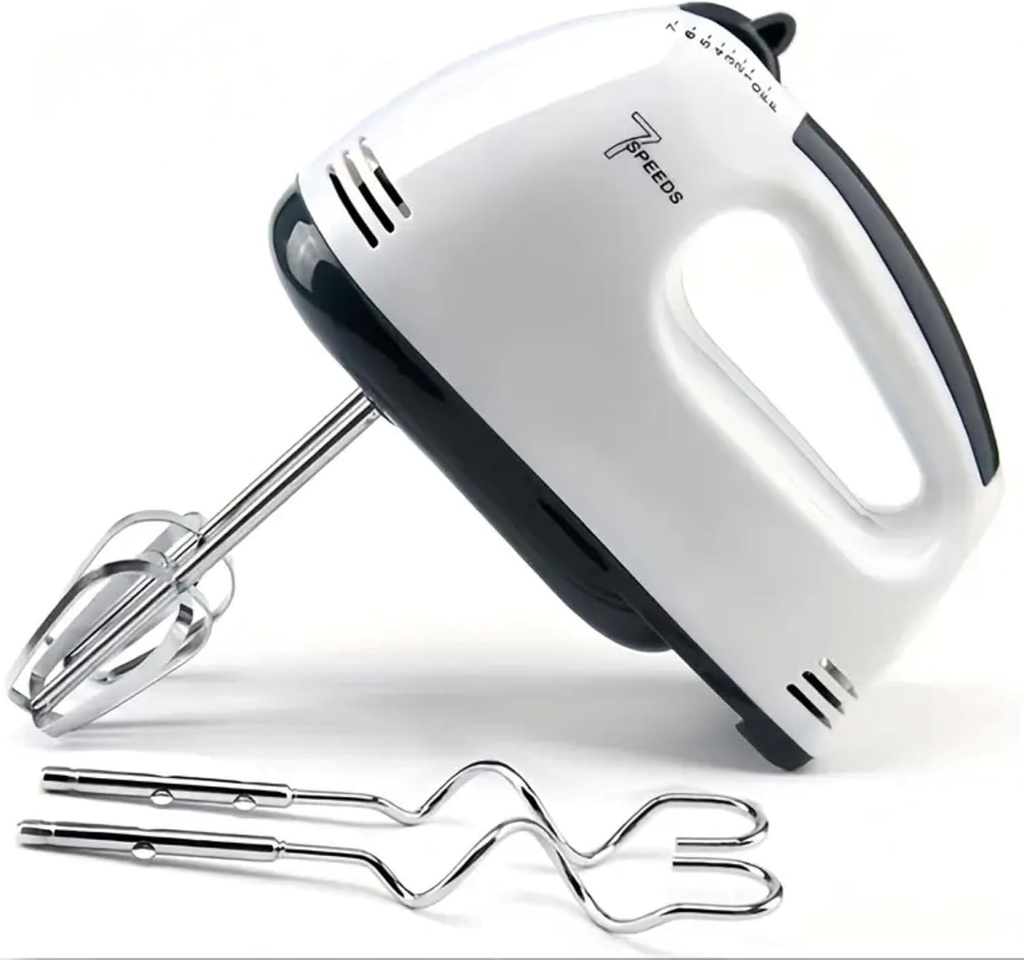 7 Speed Electric Hand Mixer – Powerful, Easy Eject Button, Stainless Steel Beaters – Compact Automatic Whisk for Baking, Cake, & Desserts