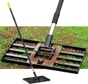 Lawn Leveling Rake, 17"x10" Heavy Duty Sand Leveling Tool with 6.7FT Stainless Steel Long Handle, Golf Rake for Soil, Compost, Gravel, Lawn Leveler for Yard, Garden, Landscaping Level Tool
