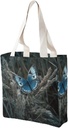 Canvas Tote Bag for Women Reusable Grocery Bag Butterfly on Hay Shopping Bags Casual Shoulder Bag Handbag