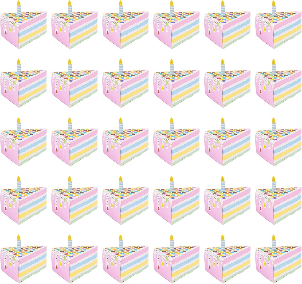 RP Remarkable Power, 30 Pack Triangle Decoration Cake Shaped Candy Boxes Paper Gift Container for Wedding Party