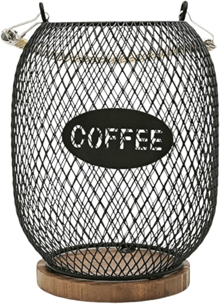 Coffee Pod Holder Large Capacity Coffee Pod Storage Basket Container for Dinning, Blue Black, 13cmx17cm