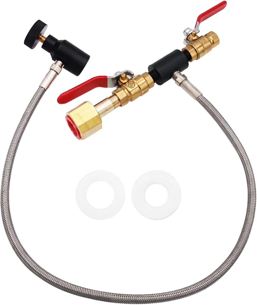 Co2 Refill Station with 36 Inch Stainless Steel Hose, Cga320 & G1/2 Adapter for & Soda Maker - Supports 6000 Psi