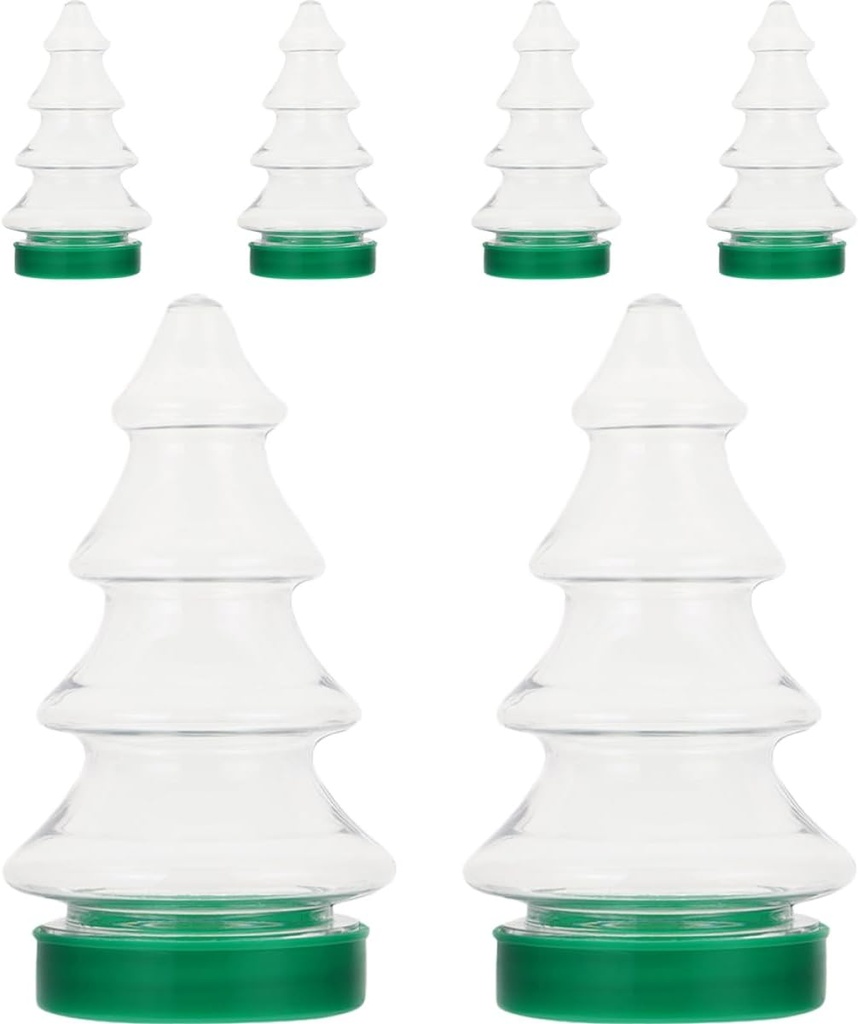 VILLCASE 6pcs Christmas Tree Shape Candy Storage Jar Festive Containers for Treats Cookies and Toys for Holiday Parties and Celebrations