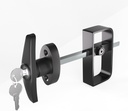Shed Lock, 5-1/2" Steam with 2 Keys, Shed Door Latch, Door Lock Latch, Shed Door Hardware- Black