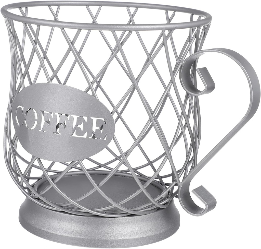 DECHOUS Cup Holder Organizer Metal Coffee Capsule Storage Basket for Kitchen Counter and Coffee Bar Stylish Modern Design Finish for Home and Office Use