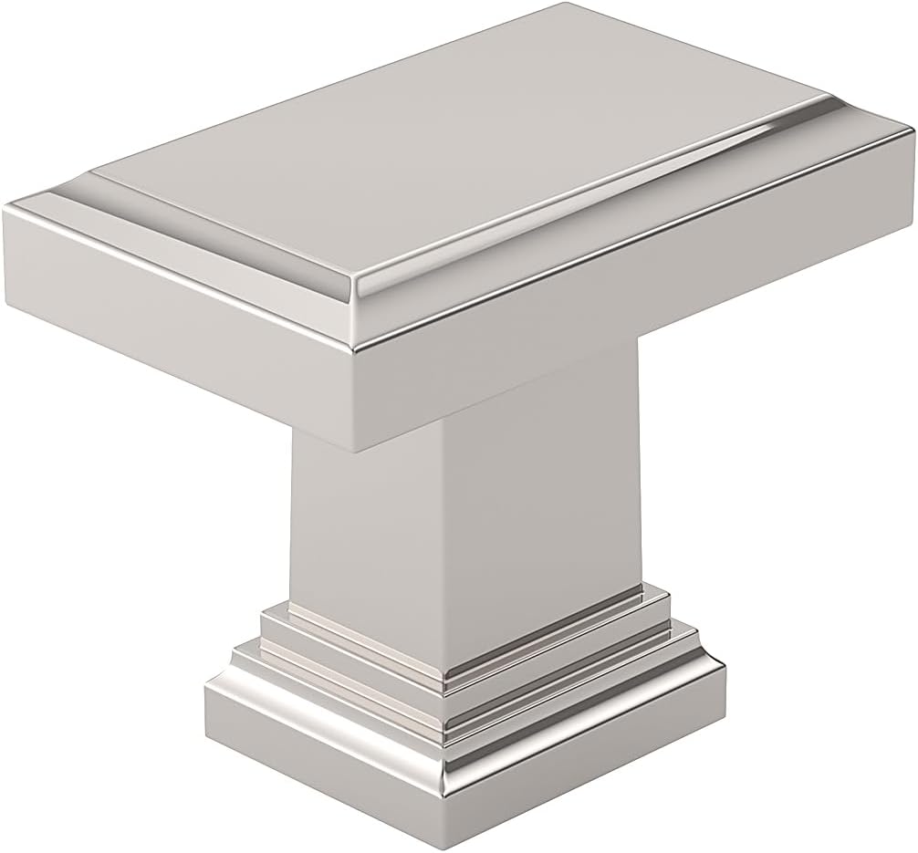 Richelieu Hardware BP79538180 Mirabel Collection 1 1/2-inch (38 mm) x 15/16-inch (24 mm) Polished Nickel Transitional Cabinet and Drawer Knob for Kitchen, Bathroom, and Furniture