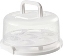 Cake Carrier with Lid and Handle 10" Portable Cake Container with Transparent Lid Washable Reusable Round Carrier for Cupcake, Pie, Dessert