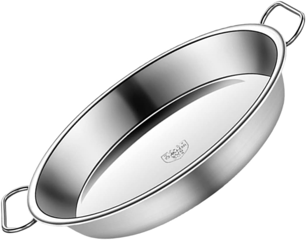 Ciieeo Practical Chinese Liangpi Steamer Pan Steel Steaming Tray for Steamed Food Rice Noodles Cold Noodles Silver