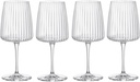 Bormioli Rocco Exclusiva Merlot Glasses, Set of 4-18 Oz. Ribbed Long Stem Star Glass Goblets with XLT Reinforced Stems - Italian-Made Red Wine Drinkware - Dishwasher Safe Crystal Glasses