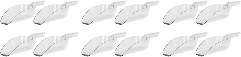 Alipis 12pcs Lightweight Plastic Scoops for Ice Popcorn Flour and Dry Ingredients Ergonomic Handles for Comfortable Grip for Kitchen and Food Service