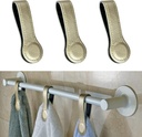 Prriudy 3 Pack Leather Towel Clips Bath Towels Hooks with Magnets Kitchen and Bathroom Accessory (Champagne, 3 Pack)