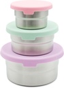 Stainless Steel Food Storage Containers - 3 Pack - 3 Oz, 6.1 Oz, 12.85 Oz with Leakproof Silicone Lids, BPA-Free, Dishwasher & Freezer Safe, Nesting & Stackable for Meal Prep, Lunch Boxes & Snacks