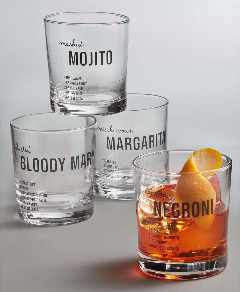 The Cellar Recipe Double Old-Fashioned Glasses, Set of 4