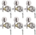 Gobrico 6 Keyed Alike Single Cylinder Deadbolts Keyed on One Side, Satin Nickel