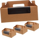 4pcs Cupcake Carrier Box Window Handheld Dessert Packaging for Muffins and Treats Sturdy Paper Container for Parties and Events