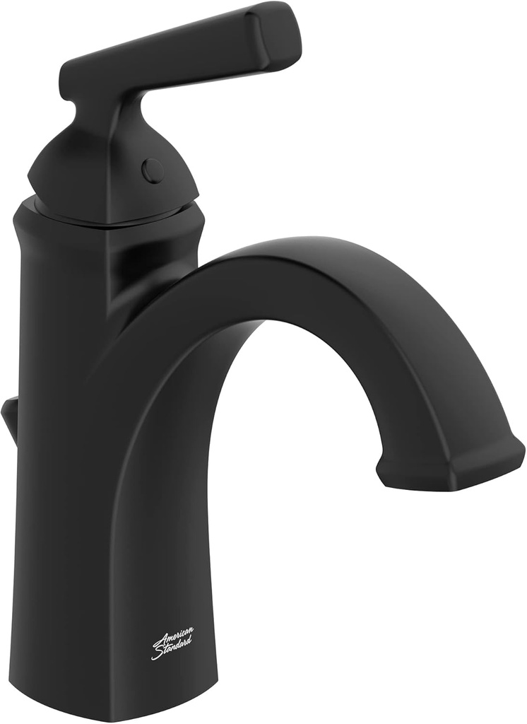 American Standard 7018101.243 Edgemere Single Hole Bathroom Faucet with Single Handle, Brass, Matte Black