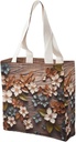 Canvas Tote Bag for Women Reusable Grocery Bag Floral Wood Shopping Bags Casual Shoulder Bag Handbag
