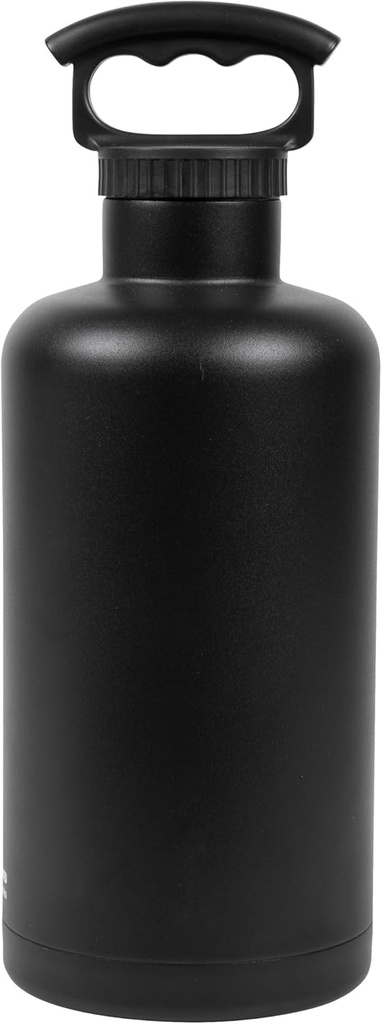 FIFTY/FIFTY Growler, Double Wall Vacuum Insulated Water Bottle, Stainless Steel, 3 Finger Cap w/Standard Top, 64oz/1.9L