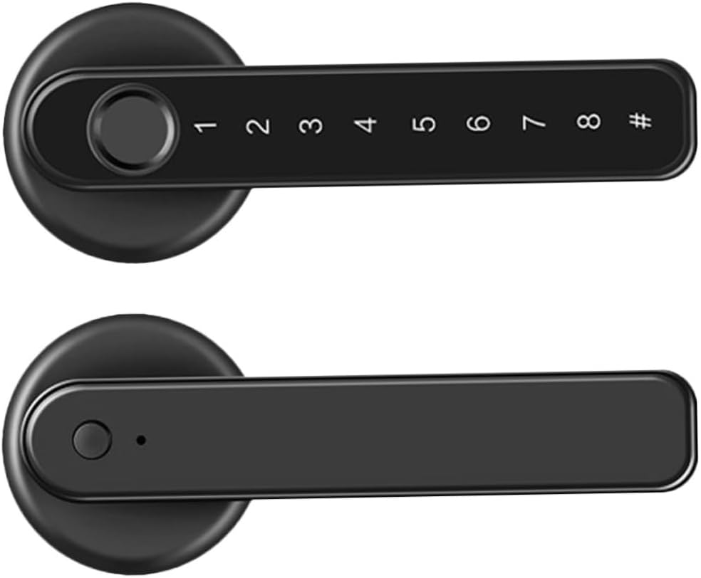 DOITOOL Fingerprint Door Lock with Digital Keypad Keyless Entry Latch for Home Office and Apartments Durable and Wear-Resistant Design with Quick Recognition