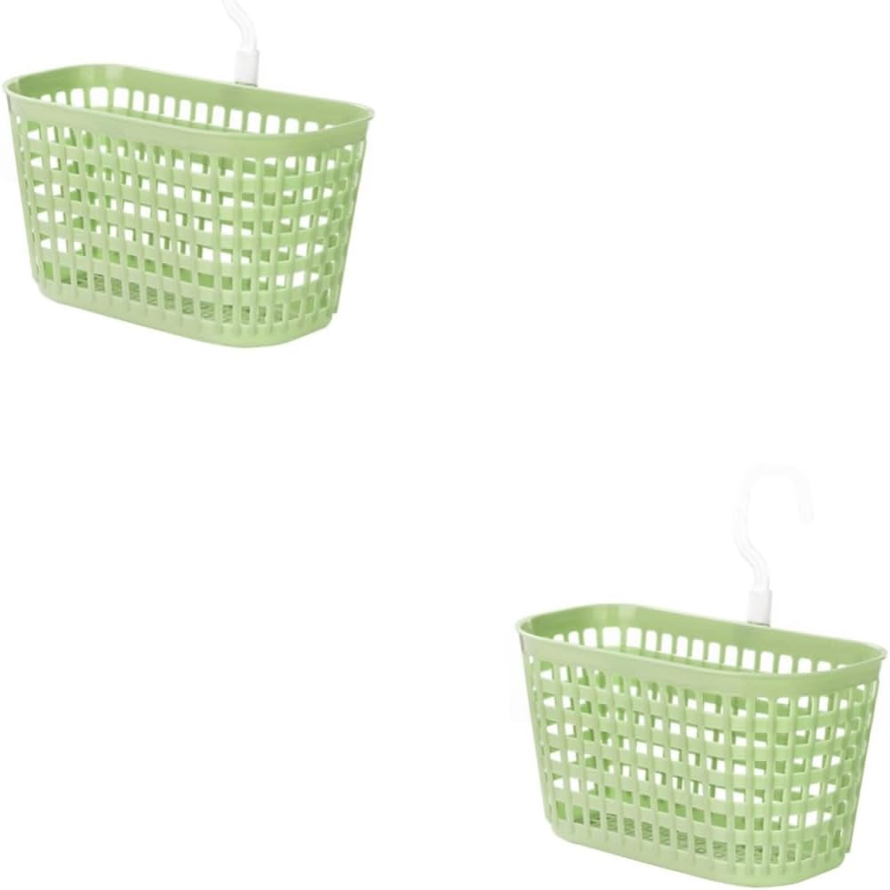 2pcs Bathroom Counter Organizer Rotatable Hook Plastic Storage Basket Kitchen Bathroom Storage Hanging Basket