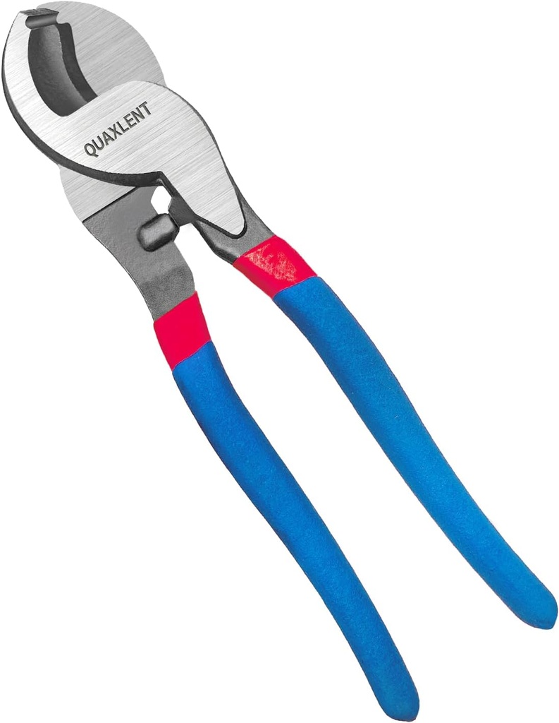 10 Inch Large Cable Cutter Heavy Duty High Leverage Big Wire Cutting Plier Tool for 4/0 Aluminum 2/0 Soft Copper and 100PR 24AWG Comm Cable, Blue