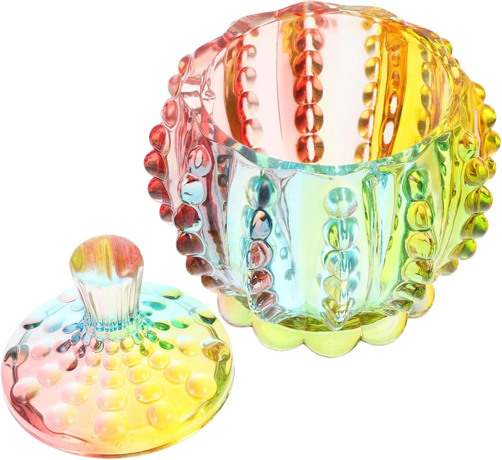 Cube Candy Storage Jar Glass Jar Lid for Home Candy Holder Storage Container for Cookies Snacks