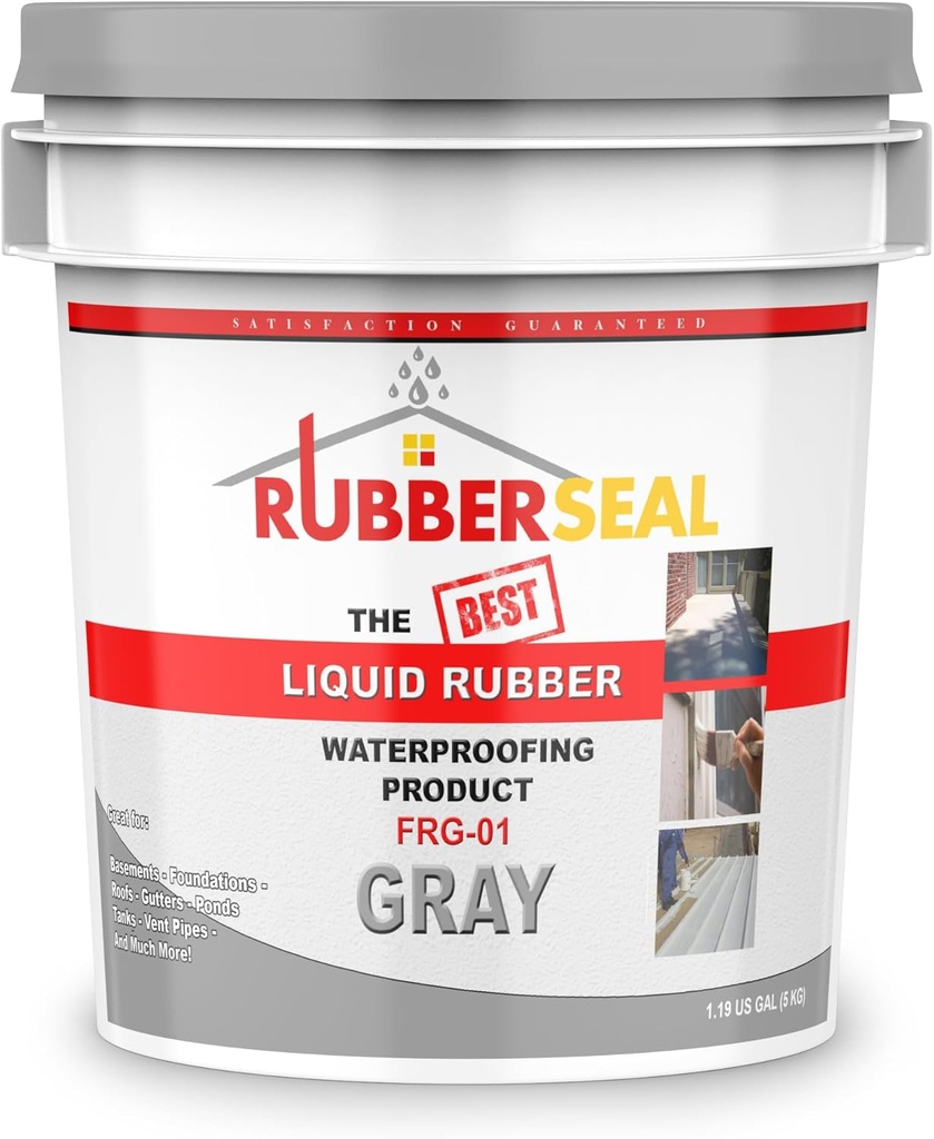 Liquid Rubber Waterproofing and Protective Coating - 1 Gallon, Gray
