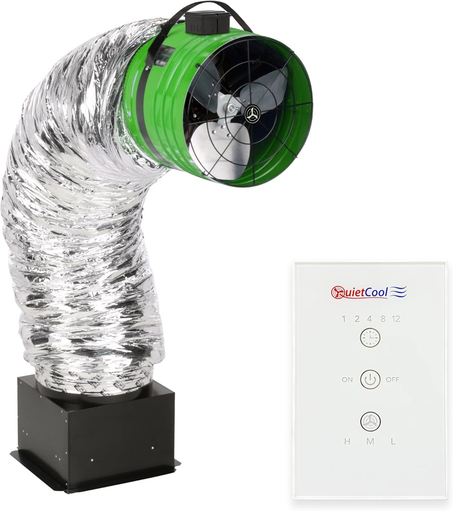 Quietcool QC ES-1500 RF Energy Saver Advanced Whole House Fan with Wireless Control - 1434 CFM - 65 watts - One Speed - Covers up to 717 SQFT - 10 Year Warranty