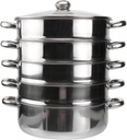 YARNOW Cookware 5 Tier Stainless Steel Pot Food Steaming Pot Multipurpose Steaming Cookware Dishwasher Safe for Home Kitchen (30cm) Steaming Pot