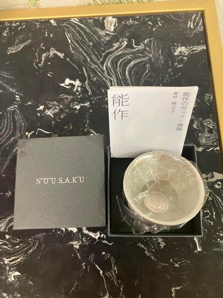 Nousaku Cup Sake Ware 501250 100% Tin Traditional Craft Toyama Prefecture