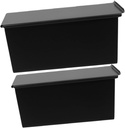 Luxshiny 2pcs Carbon Steel Toast Mold Loaf Pan Lid Airtight Bread Boxes for Counter Baking