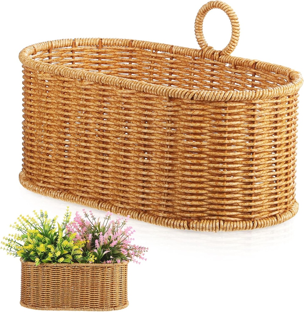 Woven Hanging Vegetable Basket for Kitchen Storage Wall Mounted Design for Easy Access to Garlic Onions and More Decor and Space Saver
