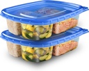 Ziploc Food Storage Meal Prep Containers Reusable for Kitchen Organization, Smart Snap Technology, Dishwasher Safe, Divided Rectangle, 2 Count