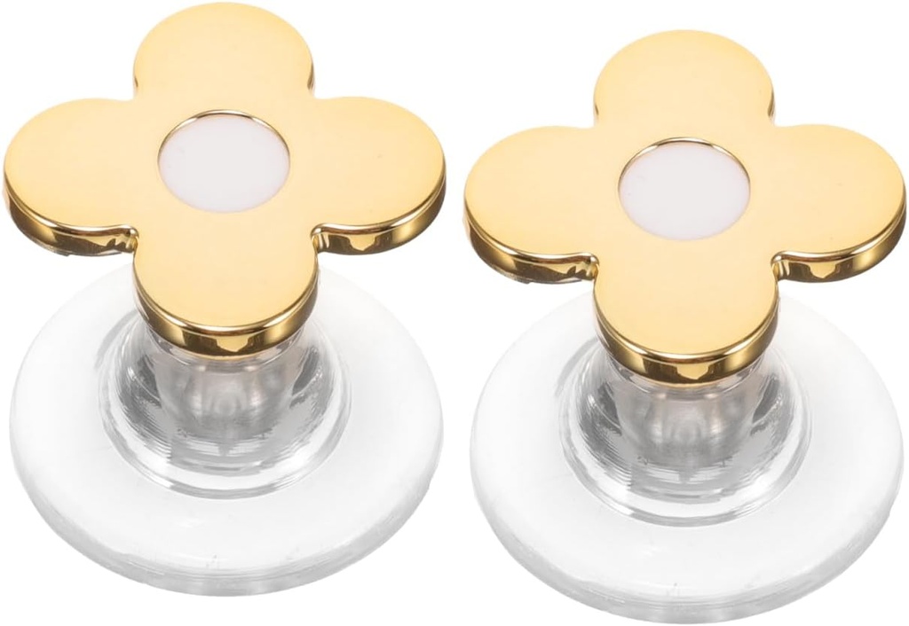 2 Pcs Golden Flower Design Toilet Push Button Handle Creative Bathroom Toilet Tank Button for Home Use