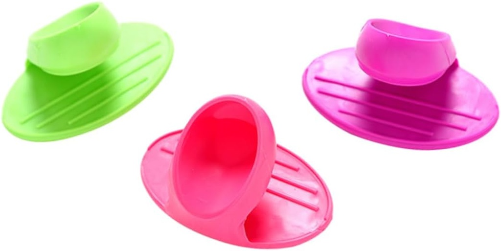 3pcs Protective Hand Clips Set Insulation Finger Set for Oven Microwave Silicone Glove Kitchen Accessories Heat Resistant Easy Cleaning Random Colors
